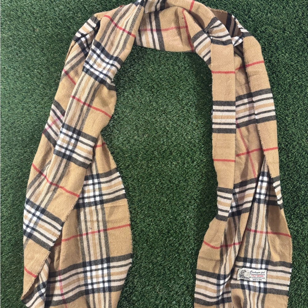 Plaid Tan and Black Scarf